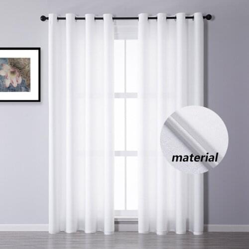 XUNTUO Japan style Opaque White Tulle Window Curtains For Living Room Thicken Voile Tulle Curtain for Bedroom Custom Made