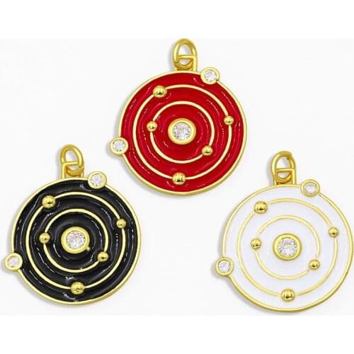 OCESRIO DIY CZ Small Round Earth Pandent Suopply For Handmade White Stone Pendant Jewelry Making Accessories pdta127