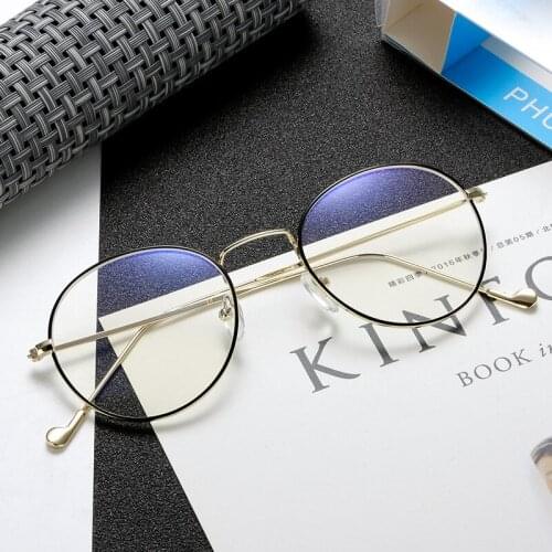 2020 Veshion New Anti-blue Light Glasses Full Frames Korean Fashion Metal Optical Mirror Glasses Frame Men and Women Glasses