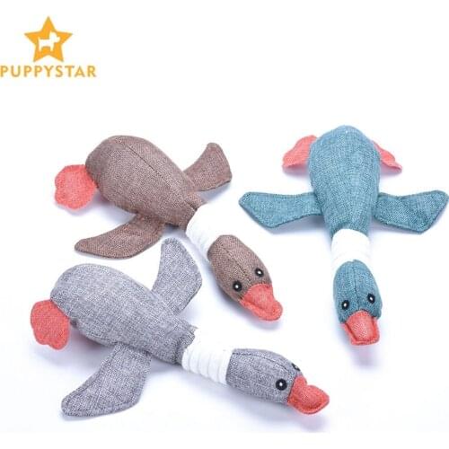 Plush Dog Toys Solid Soft Wild Goose Animal Chew Toy Dog Games Interative Cute Puppy Toys Yorkie Pet Training Pet Products MD007