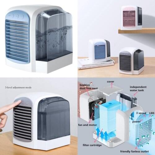 Portable Air Conditioner Fan - 3-in-1 Personal Home & Office Desk Cooler, Humidifier with Light and Purifier | USB Plug