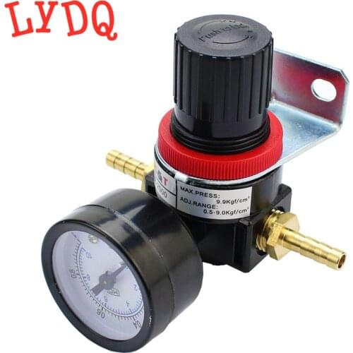 AR2000 1/4'' Air Pressure Regulator Control Compressor Pump Gas Regulating Treatment Unitswith Gauge Adjustable