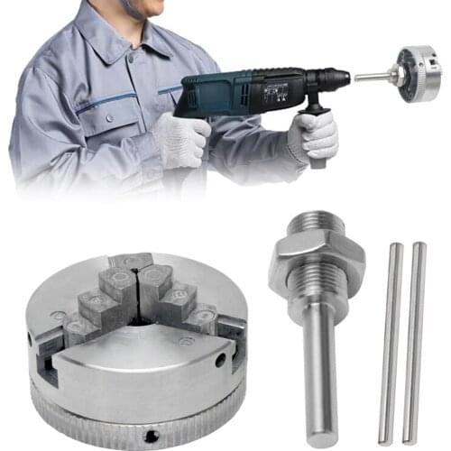 Zinc Alloy Lathe Chuck Self Centering Clamp Accessory for Electric Hammer Drill Connecting Rod for Engineering Use