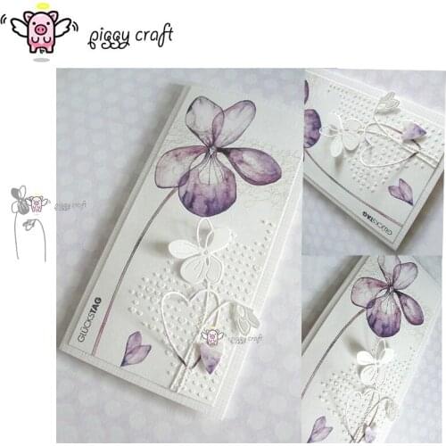 Piggy Craft metal cutting dies cut die mold 2Pcs Flower decoration Scrapbook paper craft album card punch knife art cutter die