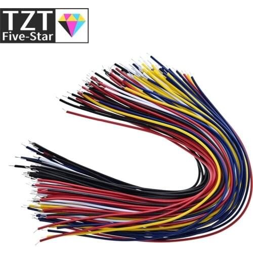 TZT 100PCS 20CM Color Flexible Two Ends Tin-plated Breadboard Jumper Cable Wires