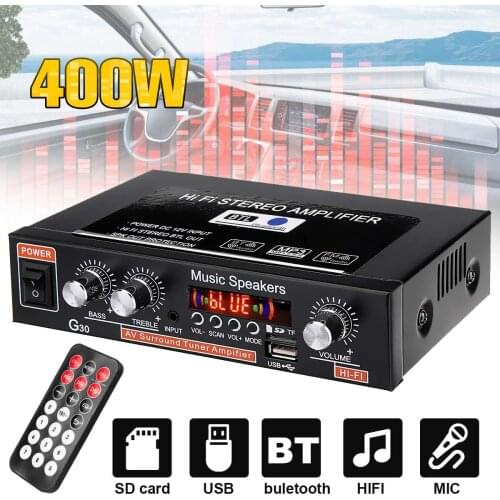 12V/220V 2CH bluetooth HiFi Stereo Amplifier Home Theater Amplificador Car Audio Amplifiers Digital Subwoofer Amplifier System