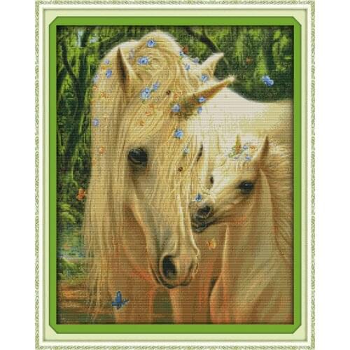 Everlasting Love Mothers Love (3) Chinese Cross Stitch Kits Ecological Cotton Stamped printed14CT DIY Christmas Gifts For Home