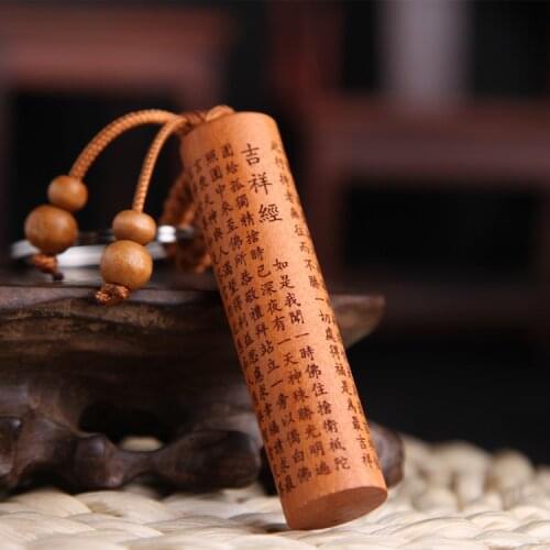 High quality rosewood carved wishful Lucky Buddha pendant keychain car keys ornaments wholesale DIY accessories charms