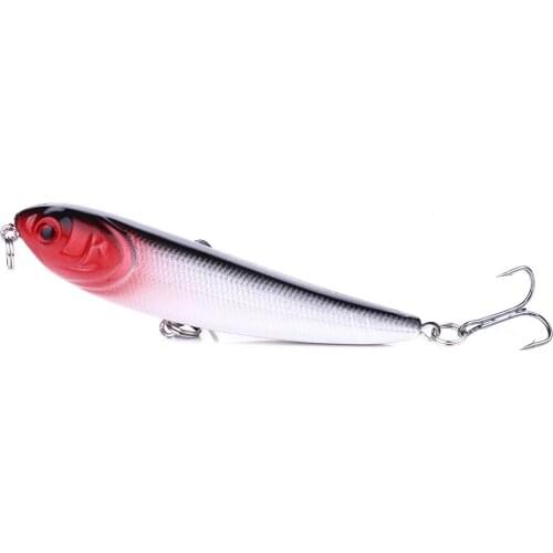 YUZI 1PCS Top Water Fishing Lure Wobbler Hard Plastic Artificial Surface Pencil Minnow 70mm 6g