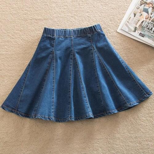 Plus size 9XL High Waist A-line Skirts Women Skirt Summer mini Jeans Skirt Denim Blue