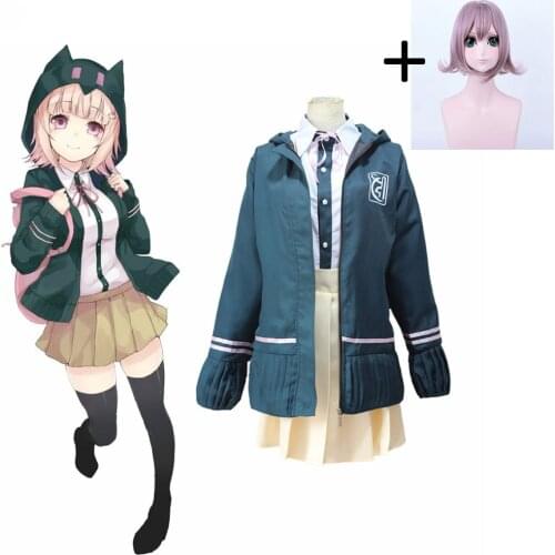 New girl DanganRonpa 2 Chiaki Nanami Cosplay Costume Jacket Shirt Skirt for Women Japanese anime costume Halloween cosplay