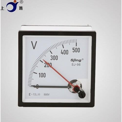 1Pcs CP-96 SJ-96 CZ-96 Double needle AC 200V 250V 300V 400V 450V 500V 600V 750V Range Analog Voltmeter Gauge Panel voltmeter