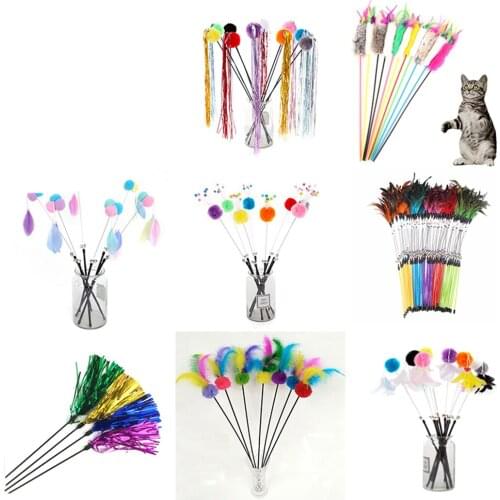 1PCS Random Color Pet Teaser Toy Creative Interactive Fashion Cat Teaser Toy Cat Teaser Wand Funny Cat Toy Pet Cat Supplies