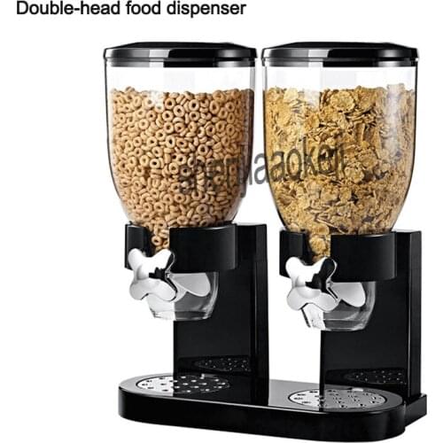 1pc Multifunctional cereal ,granola, snacks and pet food storage tank Dry Food Dispenser Double-head food dispenser