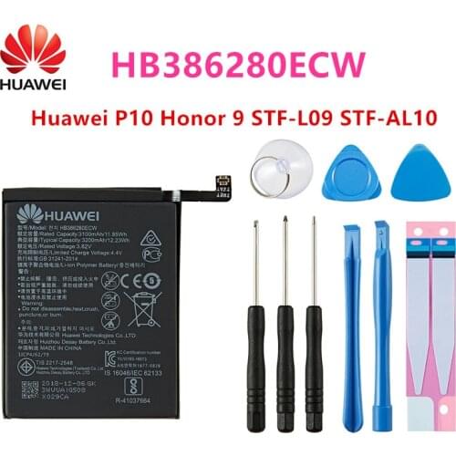 100% Orginal HB386280ECW 3300mAh Battery For Huawei P10 Honor 9 STF-L09 STF-AL10 Mobile Phone +Tools