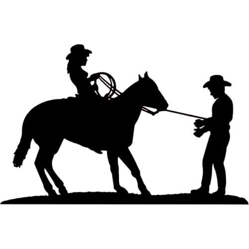 18*11.6cm For Cowgirl Cowboy Horse Rodeo Western Car Truck Window Laptop Vinyl Decal Sticker