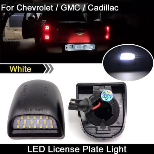 For Chevrolet Avalanche Silverado 1500/2500/3500 For GMC Sierra Yukon For Cadillac Escalade White LED License Number Plate Light