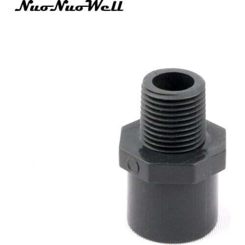 2pcs NuoNuoWell ANSI 1/2" Male Thread PVC Straight Connector Garden Irrigation Aquarium Supplies Pipe Adapter Fish Tank Fittings