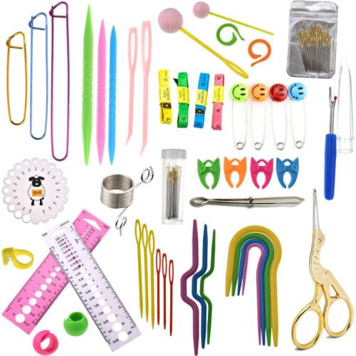 35 Styles Sewing Accessories For Crochet Hook And Knitting Needles DIY Needles Arts Craft Weave With Stitch Markers Sewing Tools