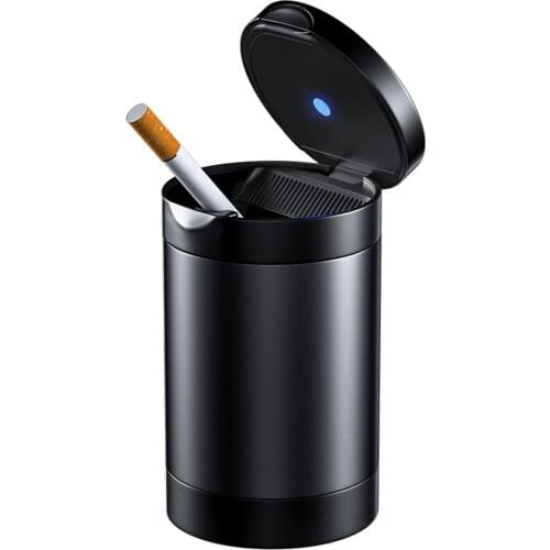 Car Portable Mini Multi-function Creative LED Light With Cover Removable Aluminum Alloy Car Ashtray Car Accessories