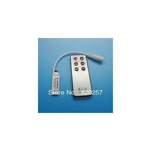 Free shipping 5pcs lot 6key mini RGB controller with IR remote control DC12V with DC connector