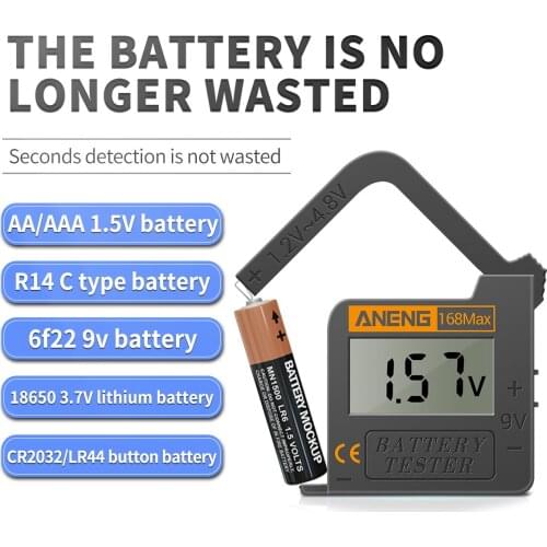 ANENG 168Max Digital Lithium Battery Capacity Tester LCD Battery Voltage Tester Digital Lithium Battery Capacity Diagnostic Tool