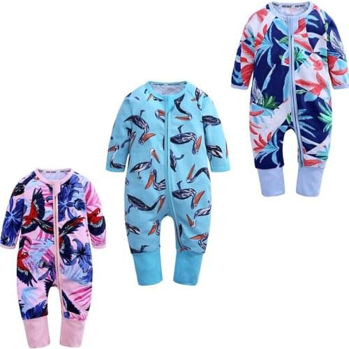 Ew Romper baby boy Girl spring autumn Cotton long sleeve Bird print newborn rompers clothing toddler costume jumpsuit