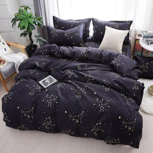 Home Textile Galaxy Star Bed Linen Constellation Duvet Cover Bedding Set Twin Full Queen King Size 3/4Pcs Pillowcases Bed Sheet