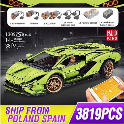 Mould King MOC Remote Control Car High-Tech 1:8 Sian FKP 37 Car Model Building Blocks Bricks Kids DIY Toys Birthday Gifts