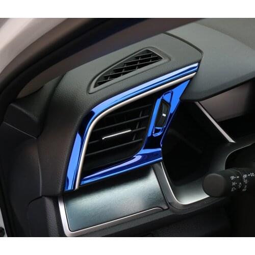 Interior Side Air Conditioning Frame Cover Stainless Steel Air Outlet Strip for Honda Civic 10th 2016 2017