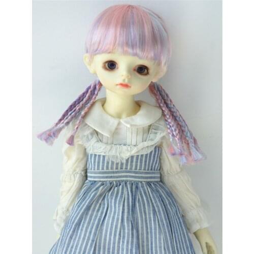 JD599 1/4 1/3 Colorful Braids BJD Synthetic Mohair Wigs Suit Size 7-8inch 8-9inch 9-1inch Doll Fashion Doll Hair Top Accessories