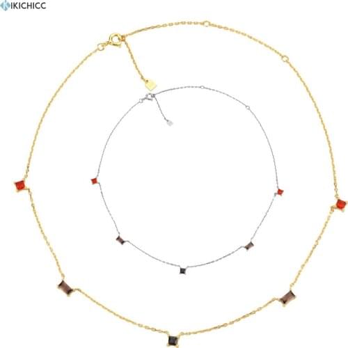 Kikichicc 100% 925 Sterling Silver Colorful Devo Gemstone Choker Mixed Zircon CZ Necklace 2020 European Party Jewelry For Women