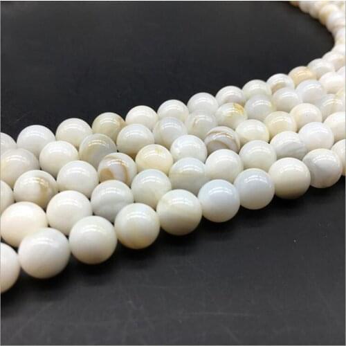 Natural Stripes Chinese Shell Beads For Jewelry Making DIY Charm Bracelet Necklace Beads Natural Stone 4 5 6 7 8mm Findings