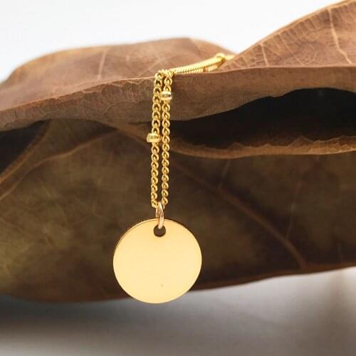 925 Silver Coins Necklace Rose Gold Disk Choker 10mm Pendant Ball Chain Jewelry Collier Femme Kolye Collares Necklace For Women