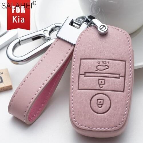 Leather Car Key Case Shell For Kia Rio QL Sportage Ceed Cerato Forte R GT Stinger Sorento Optima K2 K3 K4 K5 Picanto For Hyundai