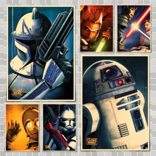 Clone Wars Star Wars Character Movie Poster Wall Stickers For Home Room Bar Decor Art