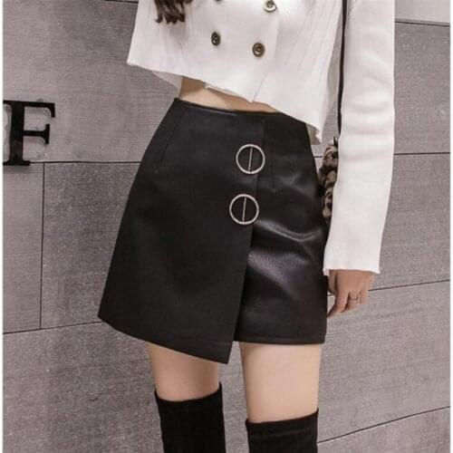 New Fashion Women Spring Winter PU Skirt Female High Waist Mini Skirt Faux Leather Short Skirt Skirts Women S448