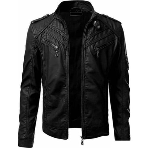 New Street Leather Jacket Men Winter Fleece Motorcycle Pu Leahter Jacket Male Stand Collar Casual Windbreaker Slim Coat S-5XL