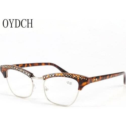 2019 upscale new ladies reading glasses fashion cats eye studded reading glasses