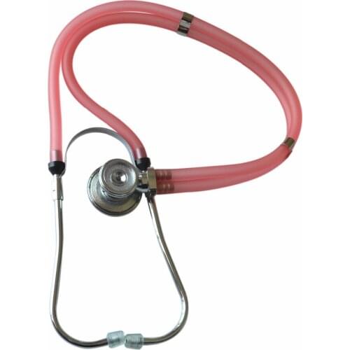 New Style Multifunction Dual-headed Professional Stethoscope Medical Clinical Classic Doctor Device Transparent Pink Color