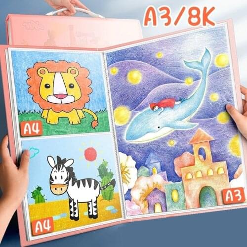 Creative Combined A3 A4 Paper Organizer File Folder Transparent Sheet Protector Booklet A3 PVC Bag Poly Pocket Folder