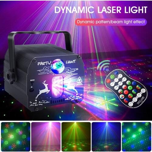 DJ Disco Stage Lights LED Laser Light with Remote Sound Activated USB Powered Strobe Projector for Party Bar Xmas Wedding Dance