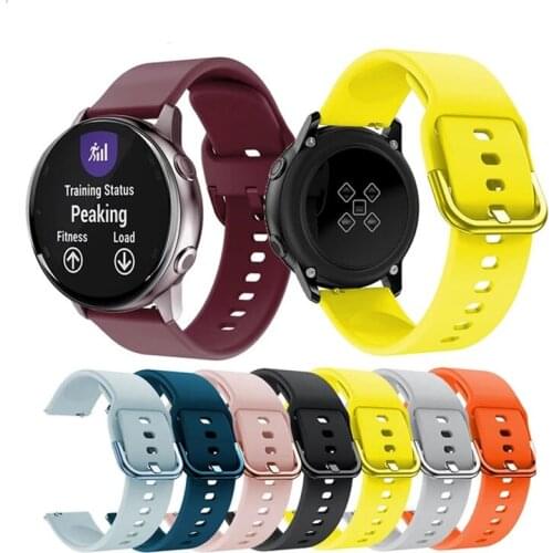 20MM Silicone Band Strap For Huawei GT 2 42MM Watchband For Samsung Galaxy Watch Active 2 40/44MM 341MM Smartwatch Wristband