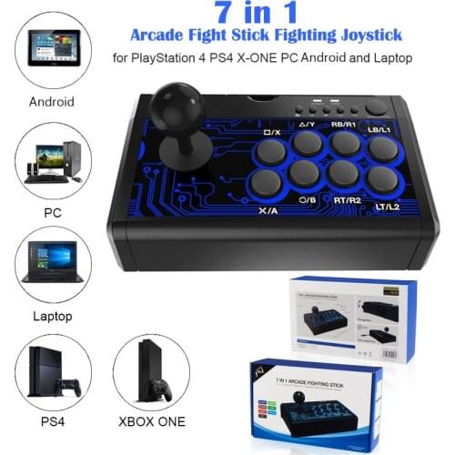 7 in 1 Retro Arcade Station for PS3/PS4/Switch/XBoxOne(S)/360/PC/Android Fighting Stick Game Joystick USB Wired Rocker