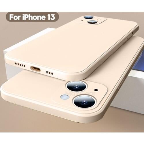 Luxury Original Square Liquid Silicone Case For iPhone 13 12 11 Pro Max Mini XS X XR 7 8 Plus SE2 Thin Soft Candy Official Cover