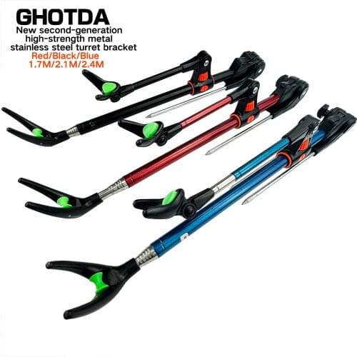 Fishing Tool Telescopic Fishing Rods Folding Stainless Steel Holder Hand Rod Holder 1.7M 2.1M 2.4M