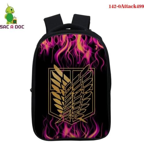 New Attack on Titan 3d Print Backpack Boys Girls Rucksack Shingeki No Kyojin School Bags for Teenager Boys Girls Anime Book Bag