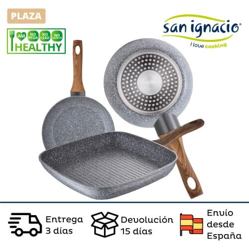 SAN IGNACIO Daimiel pans and Grill in aluminum forged non-stick and induction-fit pans set (18/20cm)