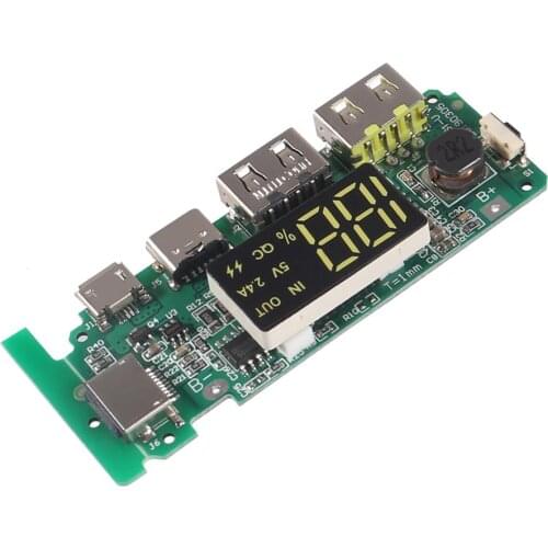 USB 2.4A Mobile Power Bank Charging Module Lithium Battery Charger Board Support