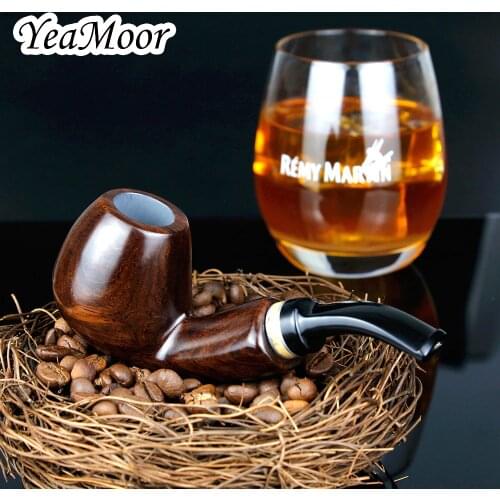 High Quality Ebony Wood Pipe 9mm Filter Creative Smoking Pipe 10 tools free Tobacco Pipe Best Smoke Pipe Set